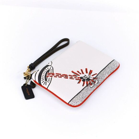 NWT Coach x UFO strike Mickey Wristlet Card Wallet - Picture 11 of 13